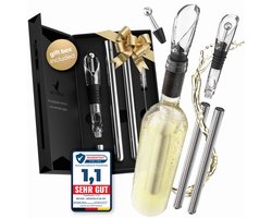 Beyond Wijnkoeler Staaf RVS met Schenktuit – Wijnkoelerstaaf Wijnaccessoire en Cadeau voor Wijnliefhebbers Man Vrouw | Flessenkoeler Koelset voor Witte en Rode Wijn Geschenkidee (Cadeauset)