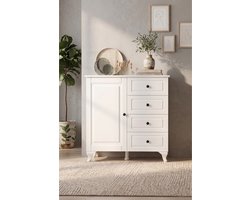 BEYZA MULTIFUNCTIONELE MINI LADENKAST – Multifunctionele Kast – Mini Ladekast – Opbergkast – Ladeblok – Kleine Kast – Opbergmeubel – Bureaukast – Slaapkamerkast – Kast voor Kleine Ruimtes – Compacte Opbergkast – Ruime Lades – Moderne Kast
