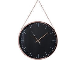BEZAS - Wandklok - Zwart - Synthetisch materiaal