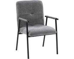 Bezoekersstoel / Eetkamerstoel Lifea Flex, stoffen rugleuning, opklapbaar, grijs, hjh LIVING