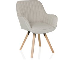 Bezoekersstoel / eetkamerstoel SCANDI SOFT stof wit hjh LIVING