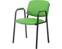 Bezoekersstoel Ken PRO - Conferentiestoel Vergaderstoel - Flexibele Zitoplossing - Stapelbaar tot 4 stoelen - 079 m Hoogte - Groen