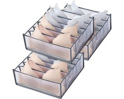 BH-lade organizer tas - lingerie lade organizer box - lingerie opbergdoos - garderobekast - mesh lade organizer box - verdelers - grijs