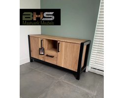 BHS - Tv-meubel Annie - Televisiemeubel - Industrieel - Eikenhout - Staal