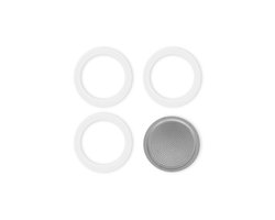 Bialetti Filterplaatje + Siliconen Ring 4 Kops – Origineel Reserveonderdeel – Geschikt voor RVS Bialetti Percolators