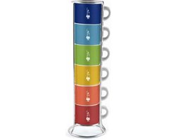 Bialetti Impilabili Di Colori espresso kopjes in rek 6 stuks