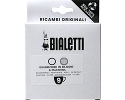Bialetti Moka Aluminium Filterplaatje + 1 Siliconen Ring 9 kops