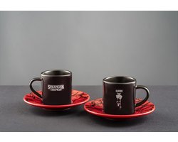 Bialetti Stranger Things - Set van 2 espressokopjes met schotel - 80 ml - met magic effect