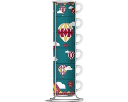 Bialetti Winter Wonderland Balloons Espresso Kopjes in rek - 6 stuks