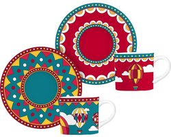 Bialetti Winter Wonderland Espresso Kop & Schotel Set – 2 Kopjes met Schotels – 90 ml – Limited Edition
