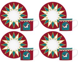 Bialetti Winter Wonderland - Espresso Kop & Schotel - set van 4 stuks - 90ml