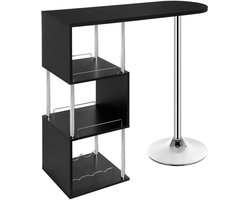 Bibeenah Ruimtebesparende Bartafel – Moderne Bistro & Ontbijttafel met 3-laagse Opbergplanken – Eettafel Keuken - Luxe Houtlook