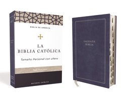 Biblia Católica, Tamaño personal,Tapa dura, Azul, con Índice, Comfort Print