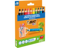 BIC Kids Multisurface - Kleurpotloden - Kinderen en volwassenen - Verschillende Kleuren - Potlood - 10 Stuks