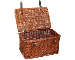 Bicycle Gear Rieten Fietsmand Voor - Rotan Fietsmand Stuur 30L - Bakkersmand 45 x 30 x 25 cm - Fietsaccessoires Volwassenen - Fietsmandje voor Oma Fiets, Stadsfiets of Transportfiets