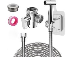 Bidet Douche - Handheld Bidet Sprayer - 3-Weg Klep - 150 Cm Slang - Wandbeugel - Hygiënische Reiniging - Toilet Douche - Badkamer Accessoire - Persoonlijke Verzorging - Universele Aansluiting