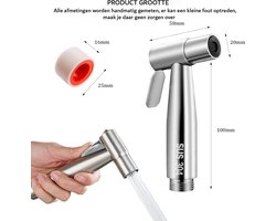 Bidet Handdouche - Roestvrij Staal - 2 Stuks - Krasbestendig - Controleerbare Waterstroom - 1/2 inch Doucheslangen