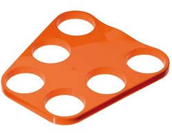 Bierglazen Dienblad - 6 glazen - oranje - bekerhouder - EK/ WK supporter - kunststof
