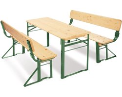 Biertafel met Banken - Picknick Tafel Met Bankjes - Campingtafel inklapbaar - Campingset – Biertafel Met Leuning – Horeca Tafel – Bankjes – Bierbank - 50 x 50 x 50 cm