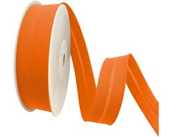 = Bies met 20 mm Brede Afwijking. 50% Katoen en 50% Polyester. 10m Stuk – (Oranje)