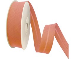 = Bies met 30 mm Brede Afwijking. 50% Katoen en 50% Polyester. 10m Stuk – (Koraal)