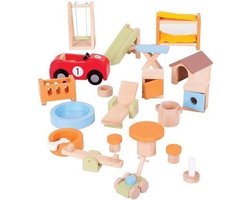 BIGJIGS Meubel set Huis en tuin - 22-delig