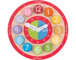 Bigjigs Teaching Clock houten leerklok oefen klok