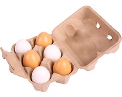 Bigjigs Toys - Eierdoos met 6 Houten Eieren