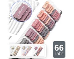 Bijbel Tabstickers Zelfklevend - Tabs Papier - Bijbelstudie - accessoires - Engelse versie - Bijbel Journaling - Roze Grijs - 75 Gelamineerde Bijbeltabs