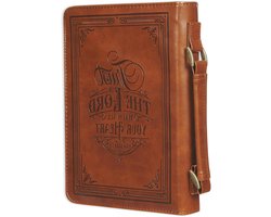 Bijbelhoes - Boekhoes Beschermhoes - Boeken Beschermen - Veganistisch Leer - Large - Bruin