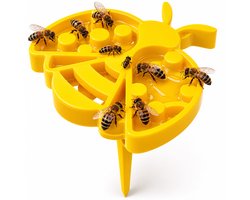 Bijen Drinkbak - Bijen Waterstation - Insecten Drinkplaats - Bijenvoeder Voor Tuin - Waterbak Voor Bijen En Bestuivers - Tuindecoratie Voor Biodiversiteit - Weerbestendig - 6 X 6 X 10 Cm - Geel