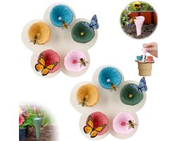Bijen drinkcups - 10 stuks - bijen drinkschaal - bloemvormig bijendrinkstation - met 2 houten steun - insectendrinkba - bijenbad - Bijenbekers - voor dorstige bestuivers, bijen en insectendrinkstations - kleurrijk