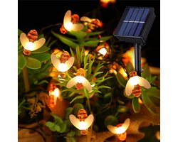 Bijen Lichtslingers - Decoratieve Verlichting Tuin - Feestelijke Sfeer Creëren - 50 Levensechte LED Bijen - 50 Lampjes - Warm Wit