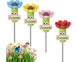 Bijendrinken voor de tuin - 4 stuks kunststof bijenvoerdispenser en veilige bijenfontein, ideale bijenfeeder en insectenkom voor terras en tuinaccessoires