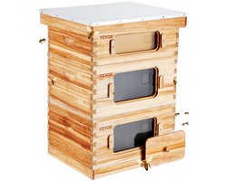 Bijenkast – Bijenhotel – Bijenhuis – Bijenkorf – Imkerkast – Vurenhout Met Bijenwas Coating – Transparante Acrylramen