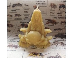 Bijenwas kaars, moederbeeld met maan