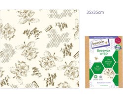 Bijenwasdoek Large - 35x35 - Flower print                        - Flower