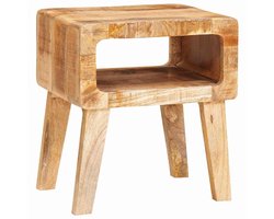 Bijzeltafel | Eindtafel | Salontafel met plank 40 x 32 x 46 cm massief mangohout