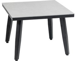 Bijzet tuintafel Mykonos 55x55cm | Beton/Black | Kunststof & aluminium