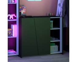 Bijzetkastje LevelUp 93cm met twee deuren - zwart/wit