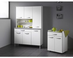 Bijzetkastje met wieltjes Easy - wit - Parisot - Keukentrolleys - Wit - Spaanplaat - Keukentrolleys -