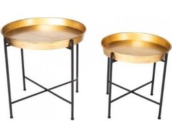 bijzettafel 2 stuks met goudkleurig blad - Home Society
