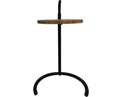 Bijzettafel - 30x30x63 - Naturel/zwart - Mangohout/metaal