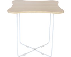 Bijzettafel - 40 x 40 - vierkant - natuur-wit
