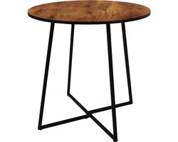 Bijzettafel - 40x40cm - Dark Oak - Metaal/MDF