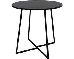 Bijzettafel - 40x40cm - Zwart - Metaal/MDF