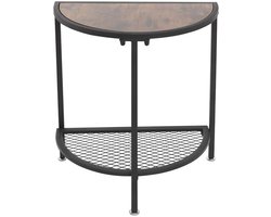 Bijzettafel 50KG - Metaal en Hout, Half rond en Hout en metaal - Voor Woonkamer, Slaapkamer, Eetkamer en Kantoor