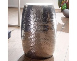 Bijzettafel - Aluminium zilveren salontafel - 30 x 30 x 49,5 cm