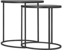 Bijzettafel Amaro 50cm zwart - set van 2