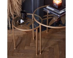 Bijzettafel Amaro 60cm goud - set van 2